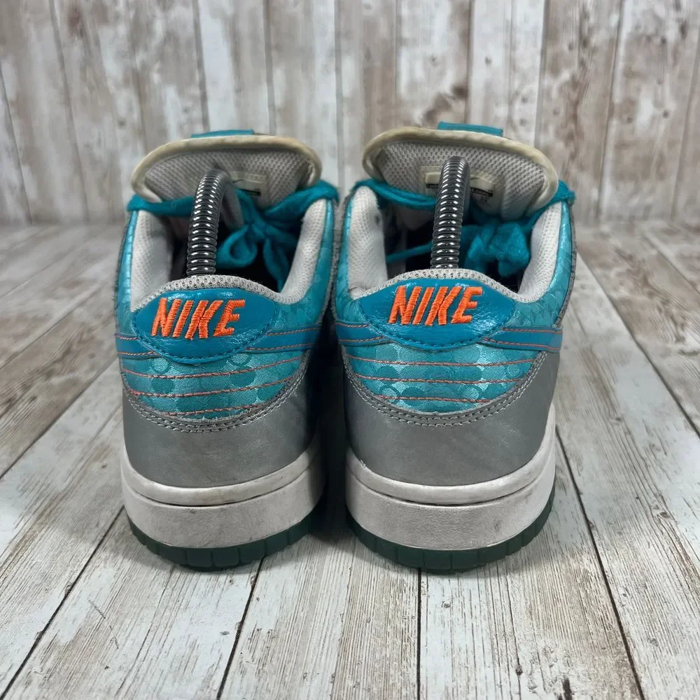 VNTG Y2K Nike Dunk Low‎ Sz 8 Womens Metallic Glitter Turquois orange 454760-048 - Picture 3 of 8